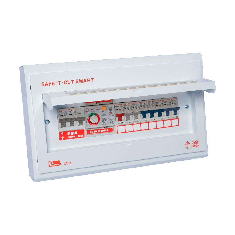 ชุดตู้คอนซูเมอร์ 8 ช่อง เบรคเกอร์กันดูด 63 แอมป์ เซฟ-ที-คัท สมาร์ท รุ่น PREMIER RCBO_2